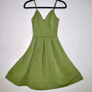 ModCloth - Olive A-Line Flounce Dress - SIZE 0-2